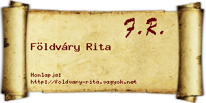Földváry Rita névjegykártya