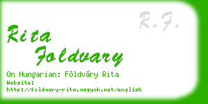 rita foldvary business card