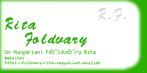 rita foldvary business card